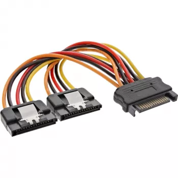 InLine SATA toite Y-kaabel emane / 2x isane turvariiviga, 0,15 m