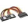 InLine SATA toite Y-kaabel emane / 2x isane turvariiviga, 0,15 m