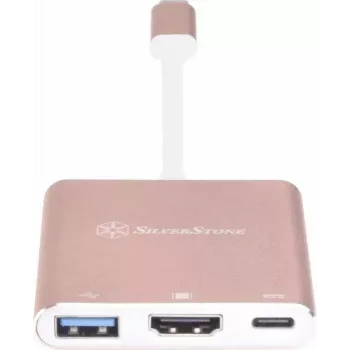 USB-C HDMI-videoadapter SILVERSTONE EP08 (USB‑C 3.1, HDMI) roosa