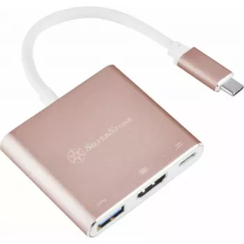 USB-C HDMI-videoadapter SILVERSTONE EP08 (USB‑C 3.1, HDMI) roosa