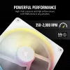 CORSAIR iCUE LINK LX140-R RGB 140mm PWM vastupöörlevate ventilaatorite stardikomplekt - valge