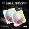 CORSAIR iCUE LINK LX140-R RGB 140mm PWM vastupöörlevate ventilaatorite stardikomplekt - valge