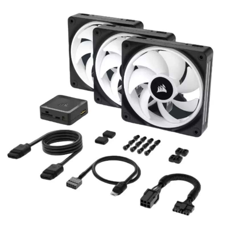 CORSAIR Qx RGB seeria Icue Link Qx120 RGB 120 mm magnetkupli RGB ventilaatori stardikomplekt