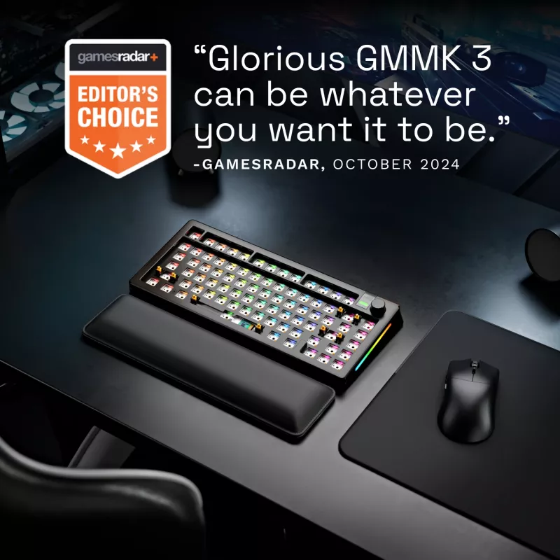 Mehaaniline klaviatuur GLORIOUS GMMK 3 PRO 75% Barebones juhtmega USB, RGB, must, 2 m kaabel