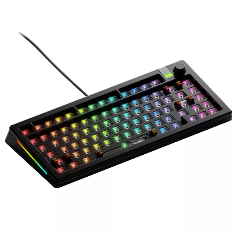 Mehaaniline klaviatuur GLORIOUS GMMK 3 PRO 75% Barebones juhtmega USB, RGB, must, 2 m kaabel