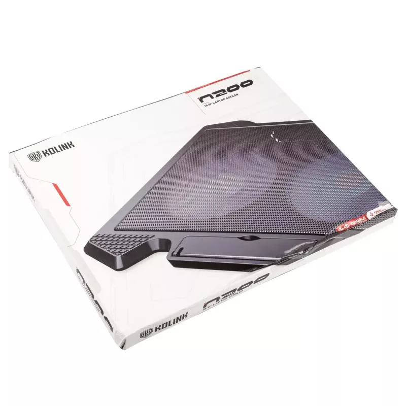 Sülearvuti jahutusalus Kolink KL-N200 kuni 39,6 cm (15,6 tolli) sülearvutitele, 2 ventilaatorit 140 mm, USB-toide, must