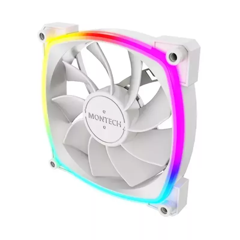 Fan Montech RX120 PWM 12 cm 800-1600 RPM 27 dB Valge