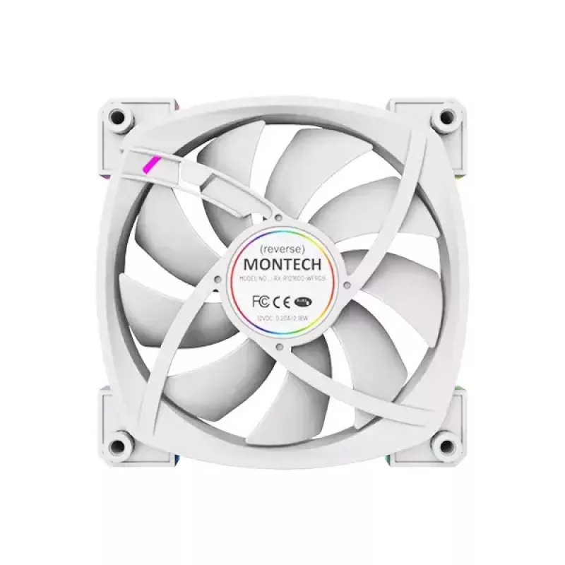Fan Montech RX120 PWM 12 cm 800-1600 RPM 27 dB Valge