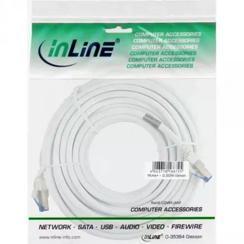 InLine patch-kaabel S/FTP PiMF Cat.6A halogen free 500MHz Valge 1m