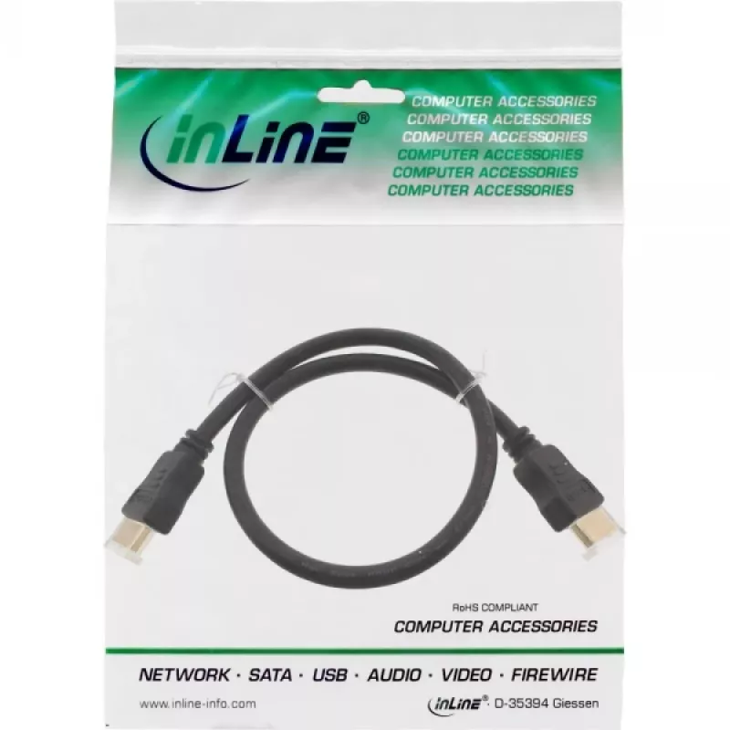 InLine High Speed HDMI-kaabel Ethernetiga Premium 4K2K isane/isane must 1.5m