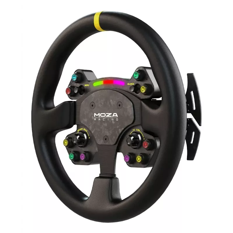 Moza Racing RS V2 rool, Rool, PC, Mitmevärviline, Juhtmega ja juhtmevaba, Must, Süsinikkiud, Nahk