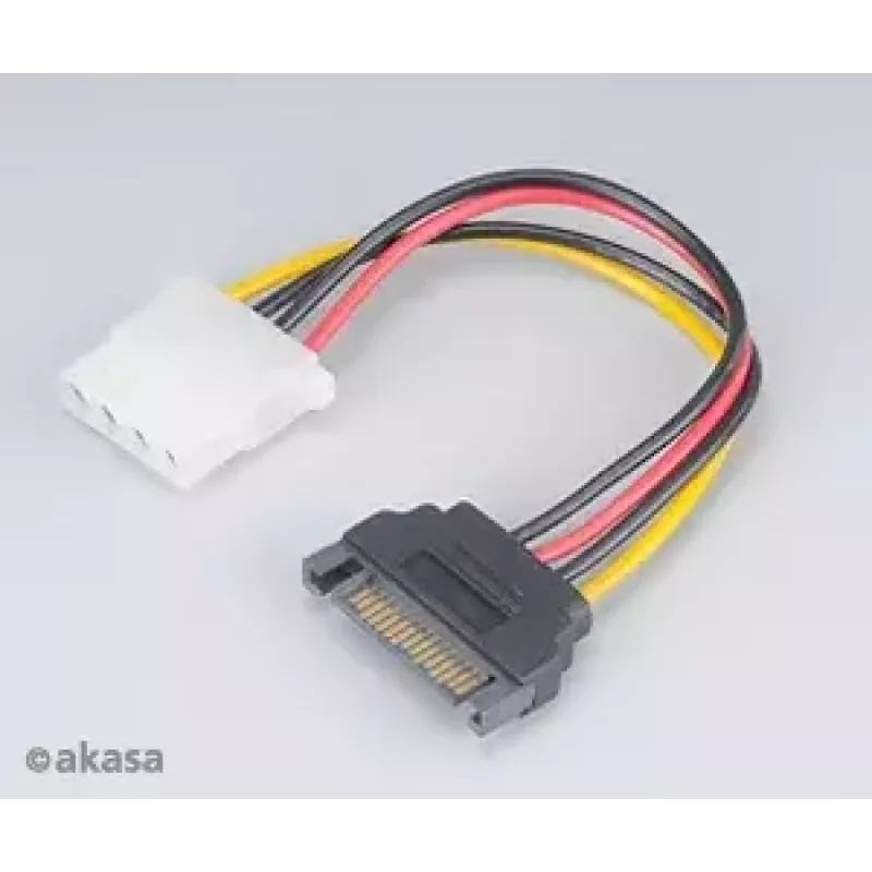 Akasa SATA–4‑kontaktiline Molex adapter AK‑CBPW03‑KT02 15 cm kaabel, 2 tk pakend
