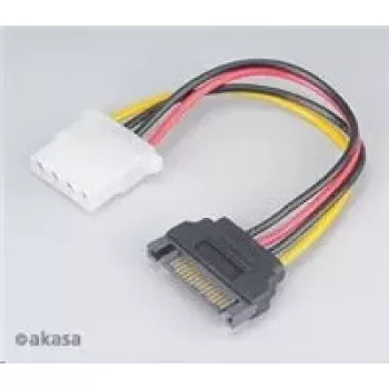 Akasa SATA–4‑kontaktiline Molex adapter AK‑CBPW03‑KT02 15 cm kaabel, 2 tk pakend