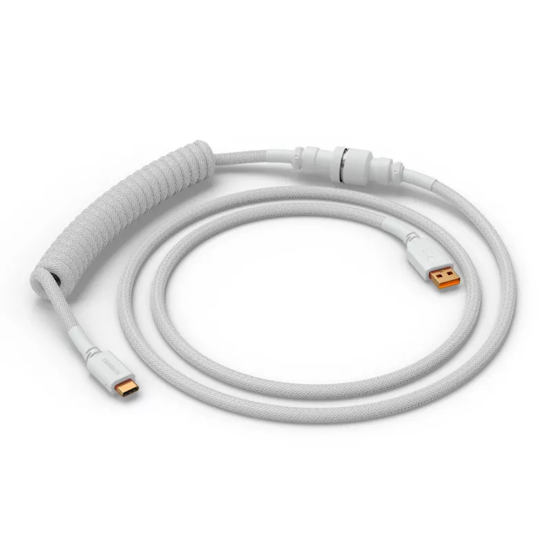 Spiraalne USB-kaabel GLORIOUS GMMK Ghost Valge (GLO-KB-ACC-CBL-COIL-GWHT) – spiraalne klaviatuurikaabel, Ghost Valge värv