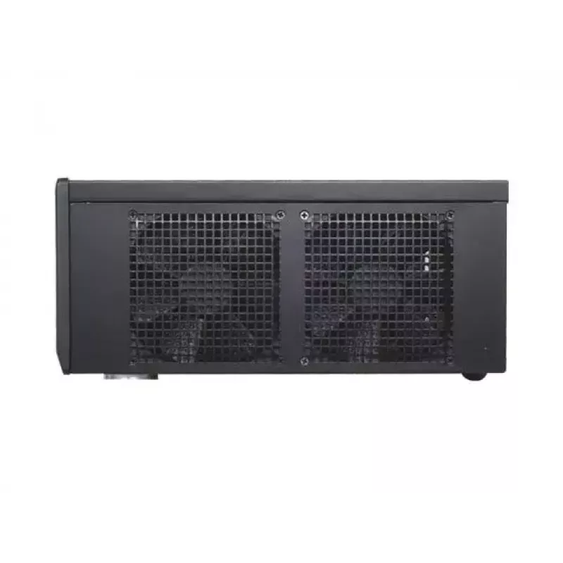 PC-korpus SILVERSTONE Grandia GD05 HTPC Must — Mini‑ITX/DTX/Micro‑ATX, 2×3,5 tolli + 2×2,5 tolli, 1×5,25 tolli, 3×120 mm küljeventilaatorid, USB 3.0