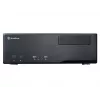 PC-korpus SILVERSTONE Grandia GD05 HTPC Must — Mini‑ITX/DTX/Micro‑ATX, 2×3,5 tolli + 2×2,5 tolli, 1×5,25 tolli, 3×120 mm küljeventilaatorid, USB 3.0