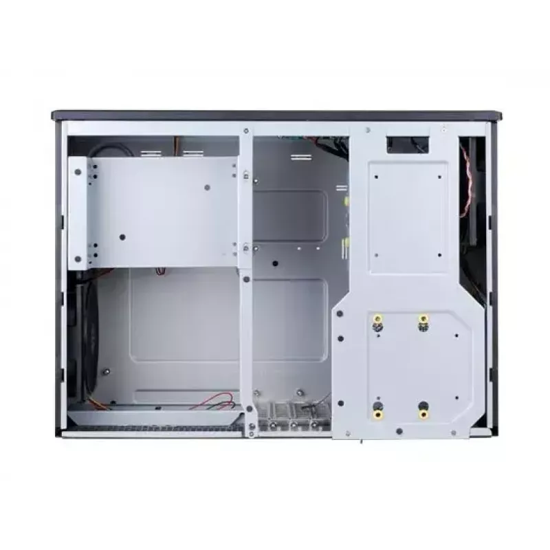 PC-korpus SILVERSTONE Grandia GD05 HTPC Must — Mini‑ITX/DTX/Micro‑ATX, 2×3,5 tolli + 2×2,5 tolli, 1×5,25 tolli, 3×120 mm küljeventilaatorid, USB 3.0