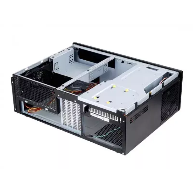 PC-korpus SILVERSTONE Grandia GD05 HTPC Must — Mini‑ITX/DTX/Micro‑ATX, 2×3,5 tolli + 2×2,5 tolli, 1×5,25 tolli, 3×120 mm küljeventilaatorid, USB 3.0