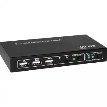 InLine 2x1 HDMI KVM-lüliti, 2x1, HDMI 4K2K, USB 2.0 jaotur, heliga