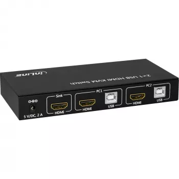 InLine 2x1 HDMI KVM-lüliti, 2x1, HDMI 4K2K, USB 2.0 jaotur, heliga