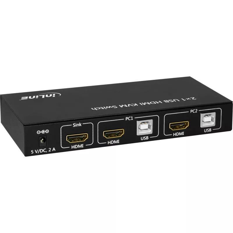 InLine 2x1 HDMI KVM-lüliti, 2x1, HDMI 4K2K, USB 2.0 jaotur, heliga