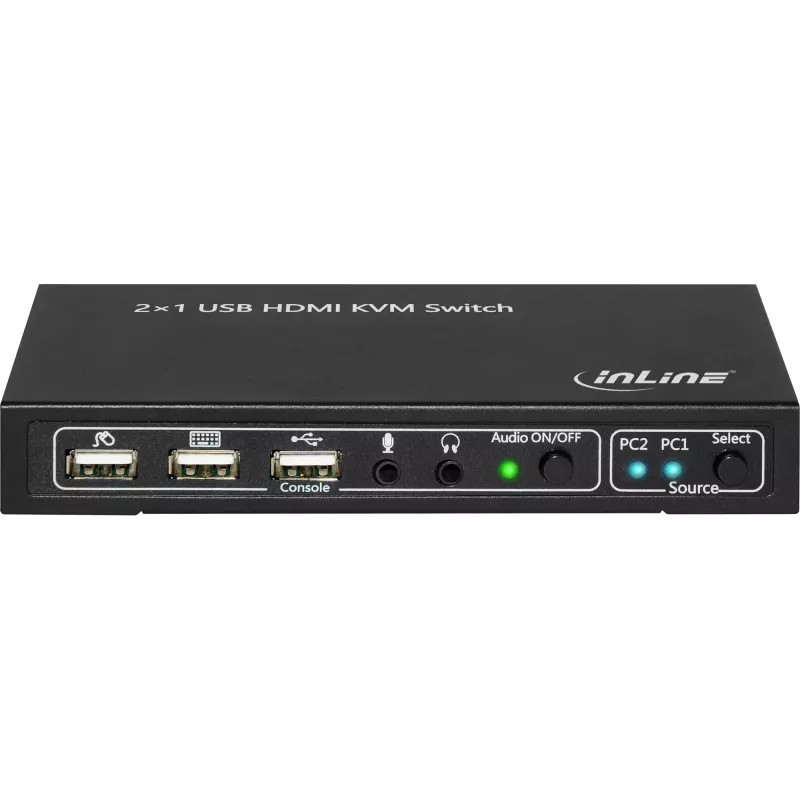 InLine 2x1 HDMI KVM-lüliti, 2x1, HDMI 4K2K, USB 2.0 jaotur, heliga