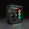 CORSAIR Mid-tower ATX arvutikorpus - iCUE 5000T - RGB karastatud klaas - must