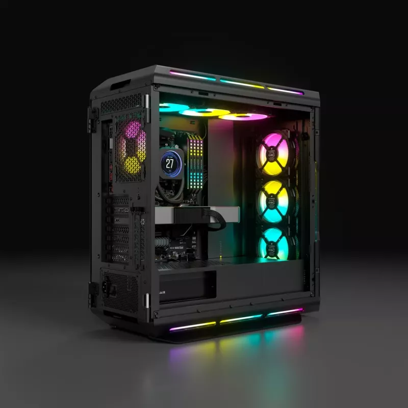 CORSAIR Mid-tower ATX arvutikorpus - iCUE 5000T - RGB karastatud klaas - must