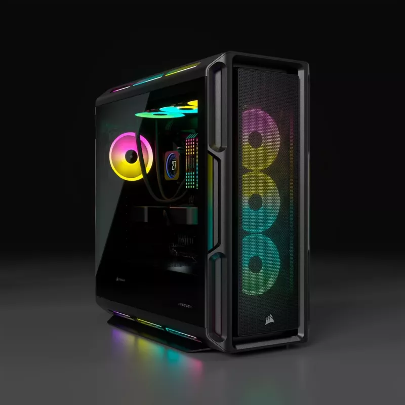 CORSAIR Mid-tower ATX arvutikorpus - iCUE 5000T - RGB karastatud klaas - must