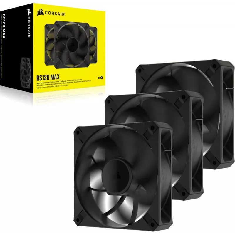 Ventilaator Corsair RS120 MAX 12 cm Must 2000 RPM 3 tk