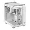 PC Case ASUS TUF GAMING GT502 Horizon TG ARGB Valge — Midi Tower, ATX, karastatud klaas, 4×3,5 tolli sahtlit, max GPU 400 mm