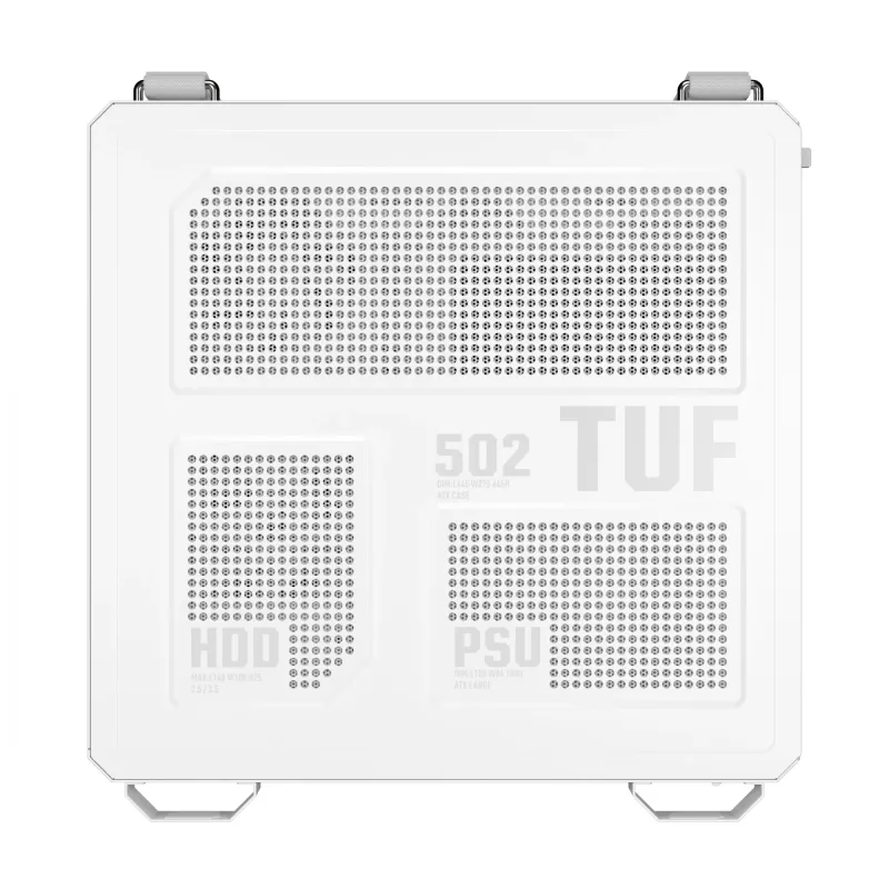 PC Case ASUS TUF GAMING GT502 Horizon TG ARGB Valge — Midi Tower, ATX, karastatud klaas, 4×3,5 tolli sahtlit, max GPU 400 mm