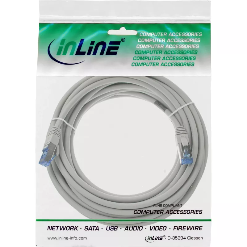 InLine patch-kaabel S/FTP PiMF Cat.6A halogeenivaba 500MHz hall 5m