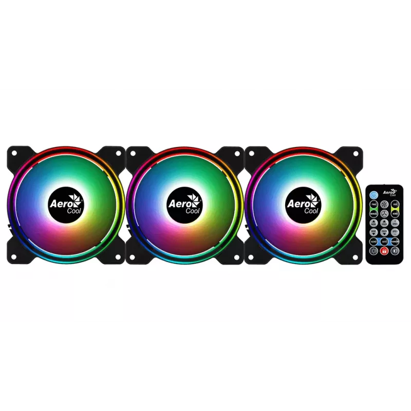 Aerocool Saturn 12F Pro ARGB korpuse ventilaatorid, 3 tk komplekt koos kontrolleriga, 120 mm