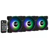 Aerocool Saturn 12F Pro ARGB korpuse ventilaatorid, 3 tk komplekt koos kontrolleriga, 120 mm