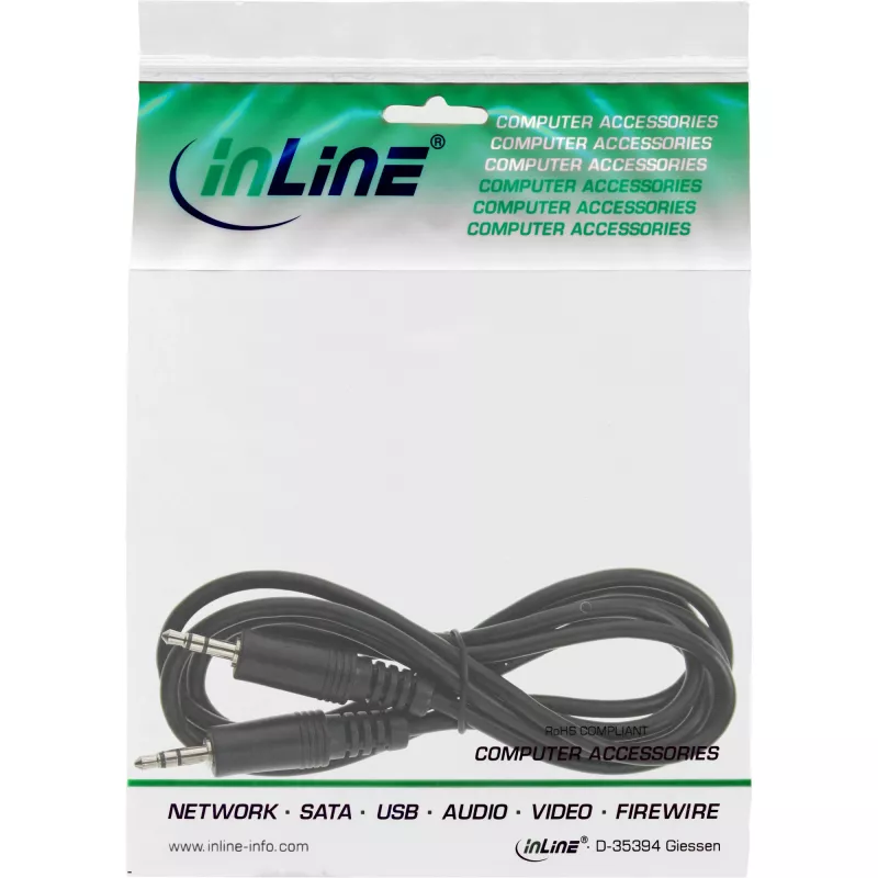 InLine audiolaabel 3,5 mm stereopistik isane / isane 2,5 m