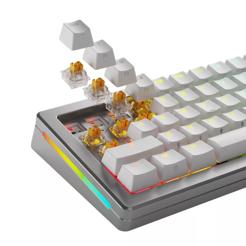 Glorious Gaming Glorious Panda HE lülitid – 36 tükki, klaviatuurilülitid, polükarbonaat (PC), läbipaistev, kollane