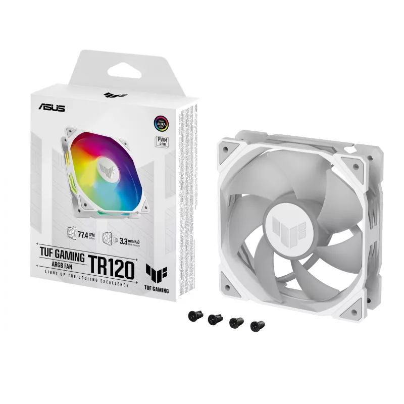 ASUS TUF GAMING TR120 ARGB 1-pack Valge Arvutikorpuse õhkjahuti 12 cm