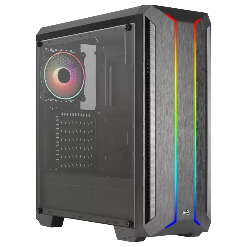 Aerocool SKYLINEV2BK PC ATX Case Dual Front Panel LED ARGB Fan ARGB 12cm Must