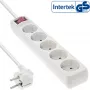 InLine pistikupesade riba, 5-kohaline maanduskontaktiga CEE 7/3, valge, 1,5 m