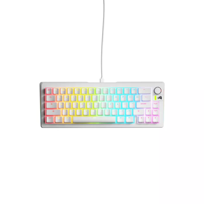 Mehaaniline mänguklaviatuur GLORIOUS GMMK 3 65% Valge — juhtmega USB, RGB, QWERTY (USA)