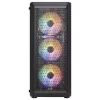 Aerocool BEAMBKV2 Gaming ATX Case 4 Fans 12cm FRGB Must, PC, Must, ATX, micro ATX, Mini-ITX, Mängimine, Sinine, Roheline, Punane, Esipaneel, Külg