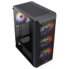 Aerocool BEAMBKV2 Gaming ATX Case 4 Fans 12cm FRGB Must, PC, Must, ATX, micro ATX, Mini-ITX, Mängimine, Sinine, Roheline, Punane, Esipaneel, Külg