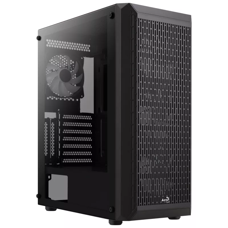 Aerocool BEAMBKV2 Gaming ATX Case 4 Fans 12cm FRGB Must, PC, Must, ATX, micro ATX, Mini-ITX, Mängimine, Sinine, Roheline, Punane, Esipaneel, Külg