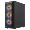 Aerocool BEAMBKV2 Gaming ATX Case 4 Fans 12cm FRGB Must, PC, Must, ATX, micro ATX, Mini-ITX, Mängimine, Sinine, Roheline, Punane, Esipaneel, Külg