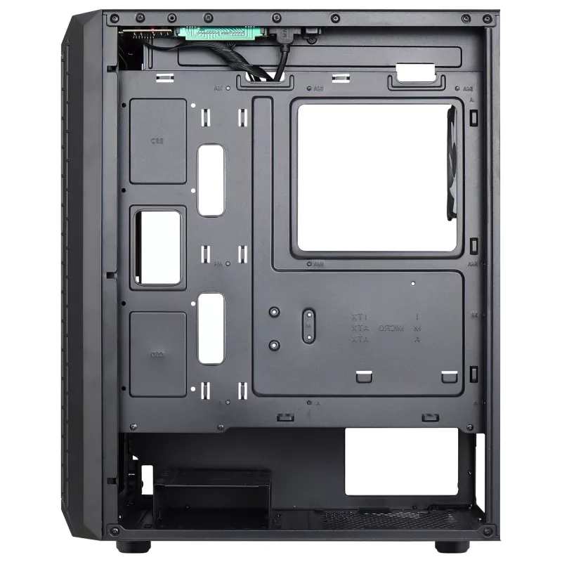 Aerocool BEAMBKV2 Gaming ATX Case 4 Fans 12cm FRGB Must, PC, Must, ATX, micro ATX, Mini-ITX, Mängimine, Sinine, Roheline, Punane, Esipaneel, Külg