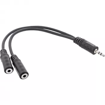 InLine 3,5 mm pistikupesaga Y-kaabel isane kahe 3,5 mm pistikupesaga emane Stereo 2 m