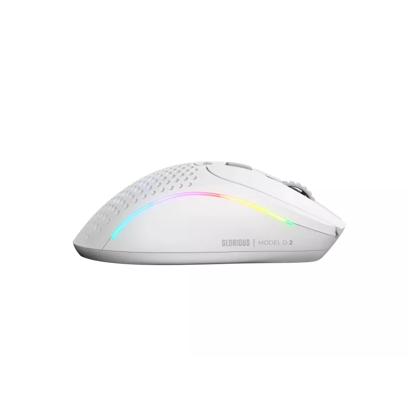 Glorious Gaming Glorious Model D 2 Wireless - Matt valge, Paremakäeline, RF-juhtmevaba, 19000 DPI, Valge