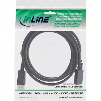InLine DisplayPort 1.4 kaabel, 8K4K, must, kuld, 1m