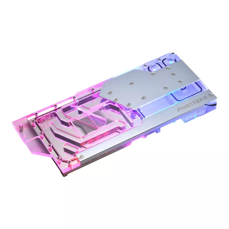 Water block + Backplate Phanteks Glacier G40 Akrüül Vask Hall Läbipaistev